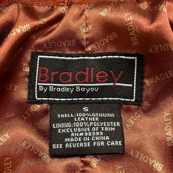 Bradley bayou Womens Genuine leather brown / orange jacket Womens size … - Picture 3 of 8